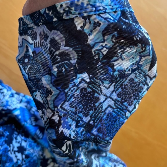 Shape Solver 16 NWT Zen Garden blue white print one piece swimsuit - Picture 9 of 15